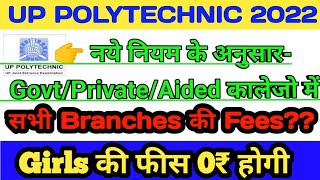 polytechnic में government private और aided कालेज की fees कितनी है || up polytechnic fees