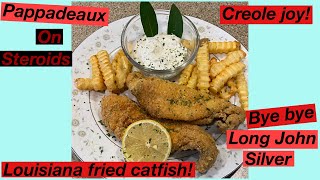 Louisiana fried catfish/ golden brown and delicious