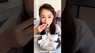 Hard white ice eating asmr