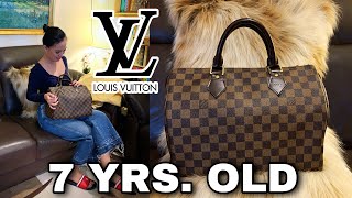 7 YRS. OLD REVIEW LOUIS VUITTON SPEEDY 30 DAMIER EBENE | MOD SHOT