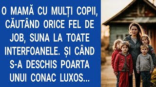 O mamă cu mulți copii, căutând orice fel de job, suna la toate interfoanele. Şi când s-a deschis...