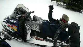 1996 Polaris Indy 600 Snowmobiles RIPPING the snow