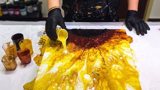 Unique technique in sunflower acrylic painting: abstract painting with special technique🌻