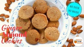 Ginger Almond Cookies || No Oven, No Maida || Nisha's Orange Kitchen