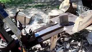 SPLITTING OAK AND MAPLE FIREWOOD WITH MY REVAMPED LOG SPLITTER