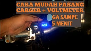 CARA MUDAH PASANG CARGER + Voltmeter || #pulsar220f #babangcalmrider