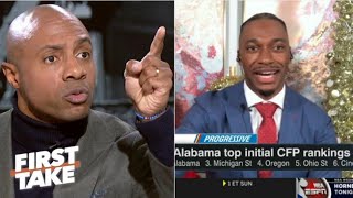 First Take | Jay Williams heated CFP Rankings Top 6 teams:1.Georgia 2.Alabama 3.Michigan 4.Oregon..