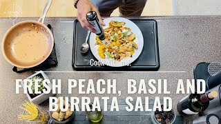 Fresh Peach, Basil and Burrata Salad - An appetizer your friends will love!