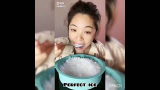 WHITE ICE WITH PASSIONFRUIT,ICE EATING ASMR🧊