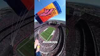 NFL Skydiver Makes Crazy Landing (@kenyonsalo) #shorts #sports #skydiving