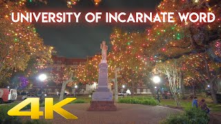 University of Incarnate Word Christmas At Night Walking Video San Antonio Texas