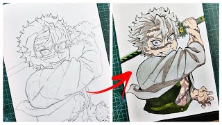 Cara Menggambar Sanemi Shinazugawa[ Demon slayer ] - Kimetsu no yaiba | Tutorial Step by Step