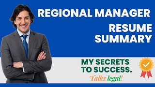 Regional Manager Resume Summary II How To Write Profile Summary - TalksLegal.com