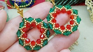 Christmas earrings/DIYBeaded earrings/Christmas Gift ideas/How to make EARRINGS/@SonysreeCreations