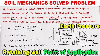 soil mechanics numerical, stability of slopes, active earth pressure, retaining wall numerical