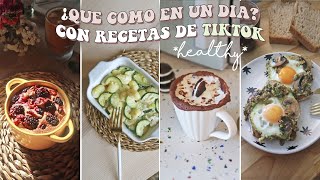 QUÉ COMO EN UN DIA (sano): RECETAS VIRALES TIKTOK | Baked Oats, Feta Veggie, Oreo Mugcake, Pesto Egg