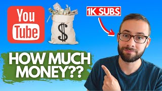 How Much YouTube Pays Me w/ 1,000 Subs [Personal Finance Channel]