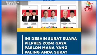 Berikut Desain Gambar Surat Suara Pilpres 2024