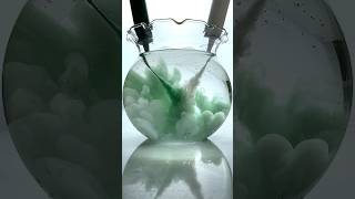 White and Green Paint Mixing in Water #アート #色彩 #shorts