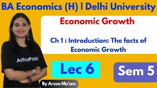 Lec 6 | 2024 Sem 5 | Economics Growth & Business Cycles | Facts of Economic Growth | BA(H) Economics