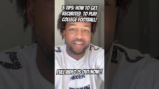 Tips on How To Get Recruited to Play College Football!! Full video is out now! Check out my Page!!