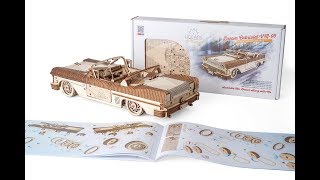 Ugears Dream Cabriolet VM-05 Mechanical Educational Model DIY Car Kit Assembly Video Part 2 of 4