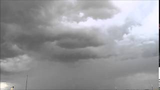 Low topped thunderstorm attempts to spin