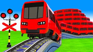 踏切アニメ あぶない電車 TRAIN Climbing Pyramid 🚦 踏切 Fumikiri 3D Railroad Crossing Animation #2024