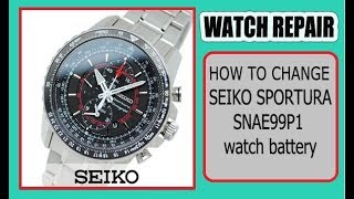 seiko sportura chronograph SNAE99P1 watch battery replacement