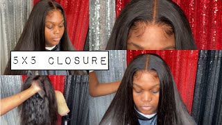 Bone Straight 30 inch Wig Install + Wig Creation | No Glue | Using Old Loose Wave Bundles