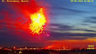 Фейерверк 78 годовщина Великой Победы 9 мая Victory Day Fireworks 2023 in St Petersburg, Russia