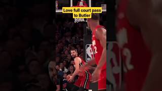 Kevin Love full court pass to Jimmy Butler #youtubeshorts #shorts #nba #miami #heat #butler #love