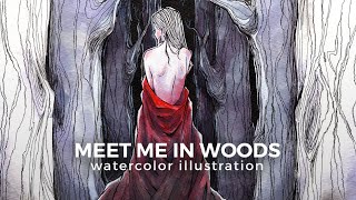 watercolor illustration - meet me in the woods | YTAC