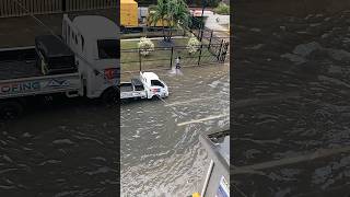 Angry man walking through flood #flood #angry #trinidad #shorts