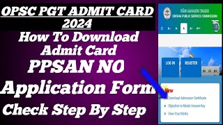 How To Download OPSC PGT Admit Card