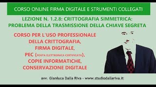 PROBLEMA TRASMISSIONE CHIAVE SIMMETRICA: CORSO UDEMY FIRMA DIGITALE E STRUMENTI COLLEGATI - #01.2.8