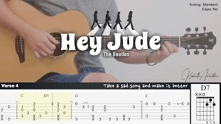 Hey Jude - The Beatles | Fingerstyle Guitar | TAB + Chords + Lyrics