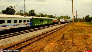 KA Joglokerto bersilang KA Bogowonto di Stasiun Sumpiuh