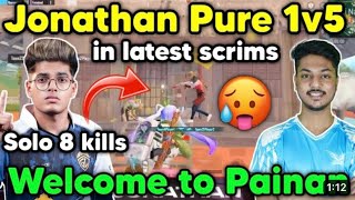 🇮🇳Jonathan Pure 1v5 😳in latest Scrims | Welcome to panian 🔥#jonathan #bgmi