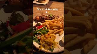 Chicken Satay with Fries and Salad 🥗🥙🍢👌