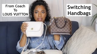 SWITCHING BAGS FROM COACH TURNLOCK POUCH TO LOUIS VUITTON ALMA BB