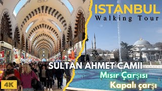 Istanbul Vlog🇹🇷 Walking tour in Historical Sultan Ahmet Neighborhood  4k