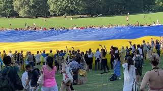 Enormous Ukraine flag in Central Park - August 24, 2022