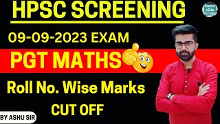 How to Check Roll no wise Marks HPSC PGT Math Screening 2023 and Cut Off