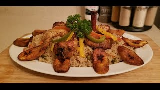 Riz sauté/riz cantonais/riz frit/ beignets de banane plantain ailes de poulet frit par Abigael Foods