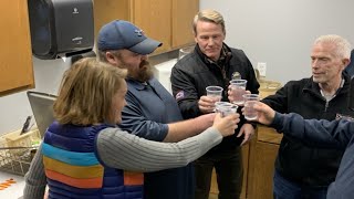 Ohio Lt. Governor Jon Husted gulps East Palestine Village water and states THE WATER IS SAFE Stunt