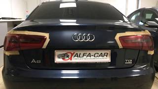 Audi A6 C7 полировка задних фонарей