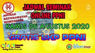 LINK REGISTRASI AWAL ZOOMINAR 84 PPNI | KAMIS 06 AGUSTUS 2020 | FREE 3 SKP PPNI