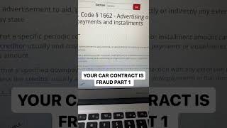 CAR CONTRACT IS FRAUD