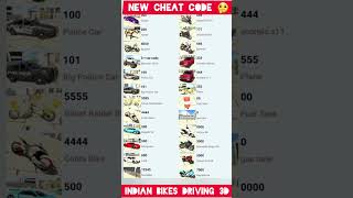 Indian Bikes Driving 3D All Vehicle Cheats Codes #shorts #short #indianbikedriving3d #cheatcodes